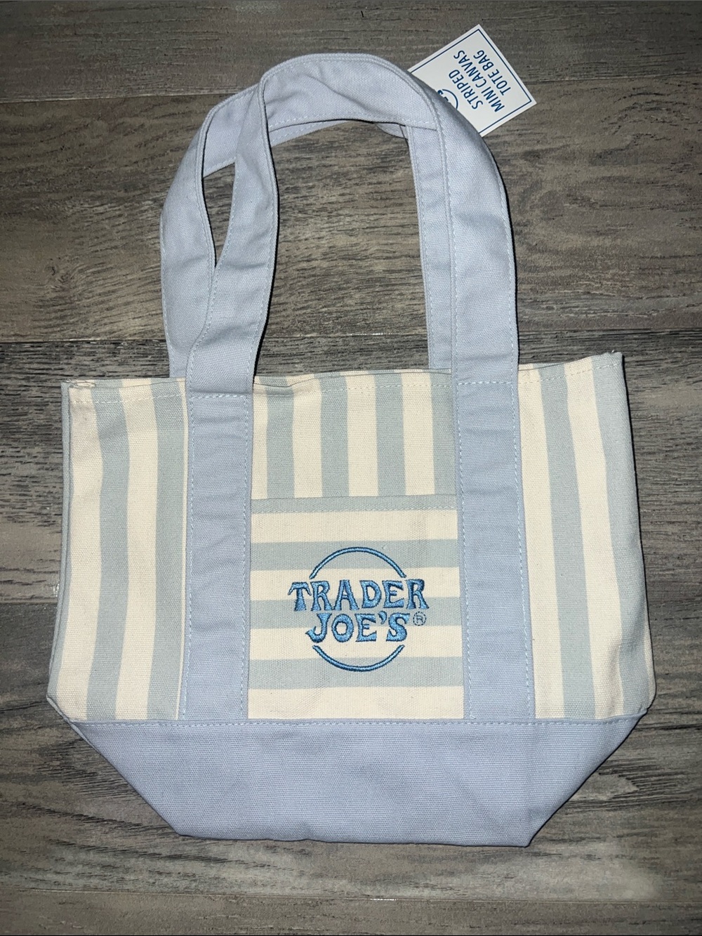 Trader Joe’s - Light Blue & Cream Striped Canvas Tote